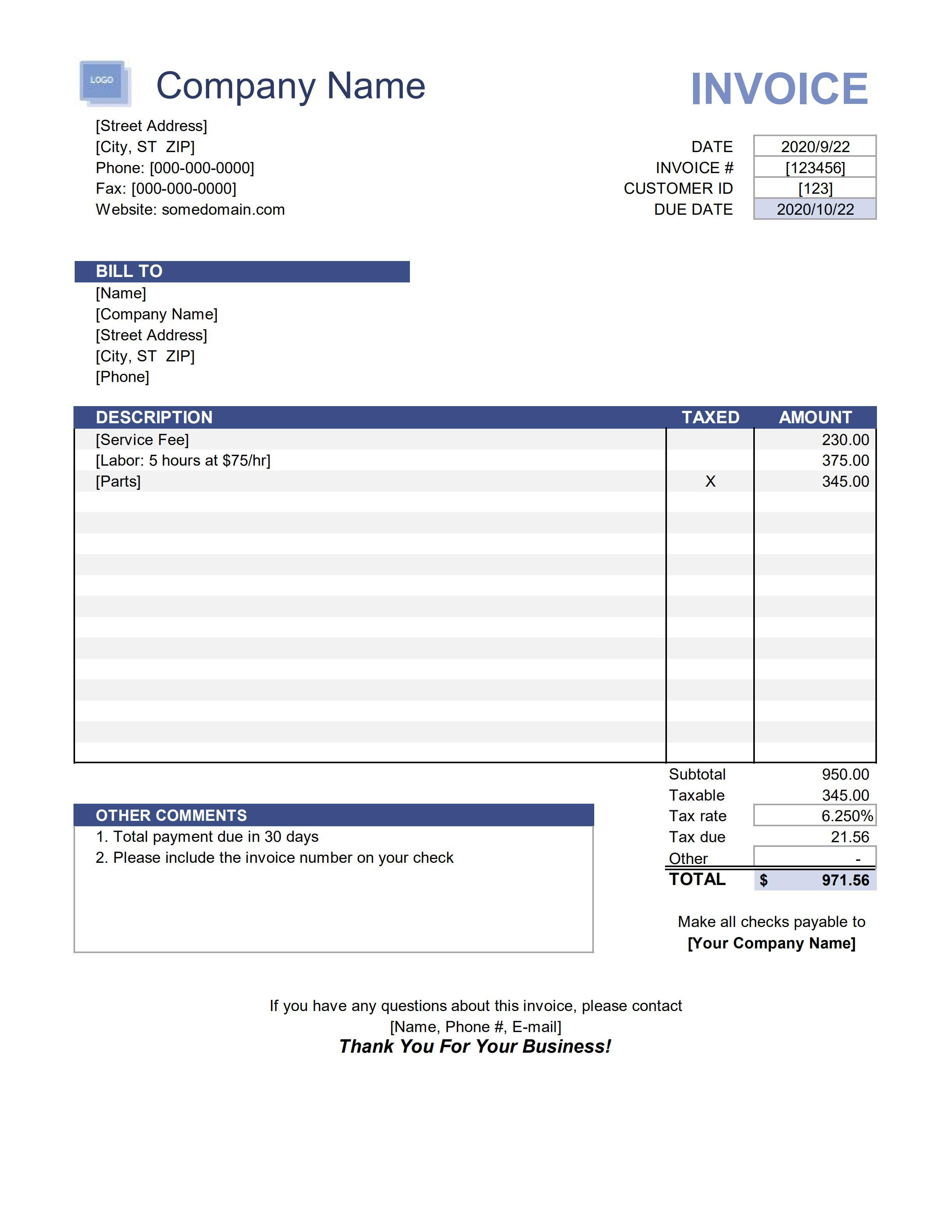 Reference invoice uploaded to Forme