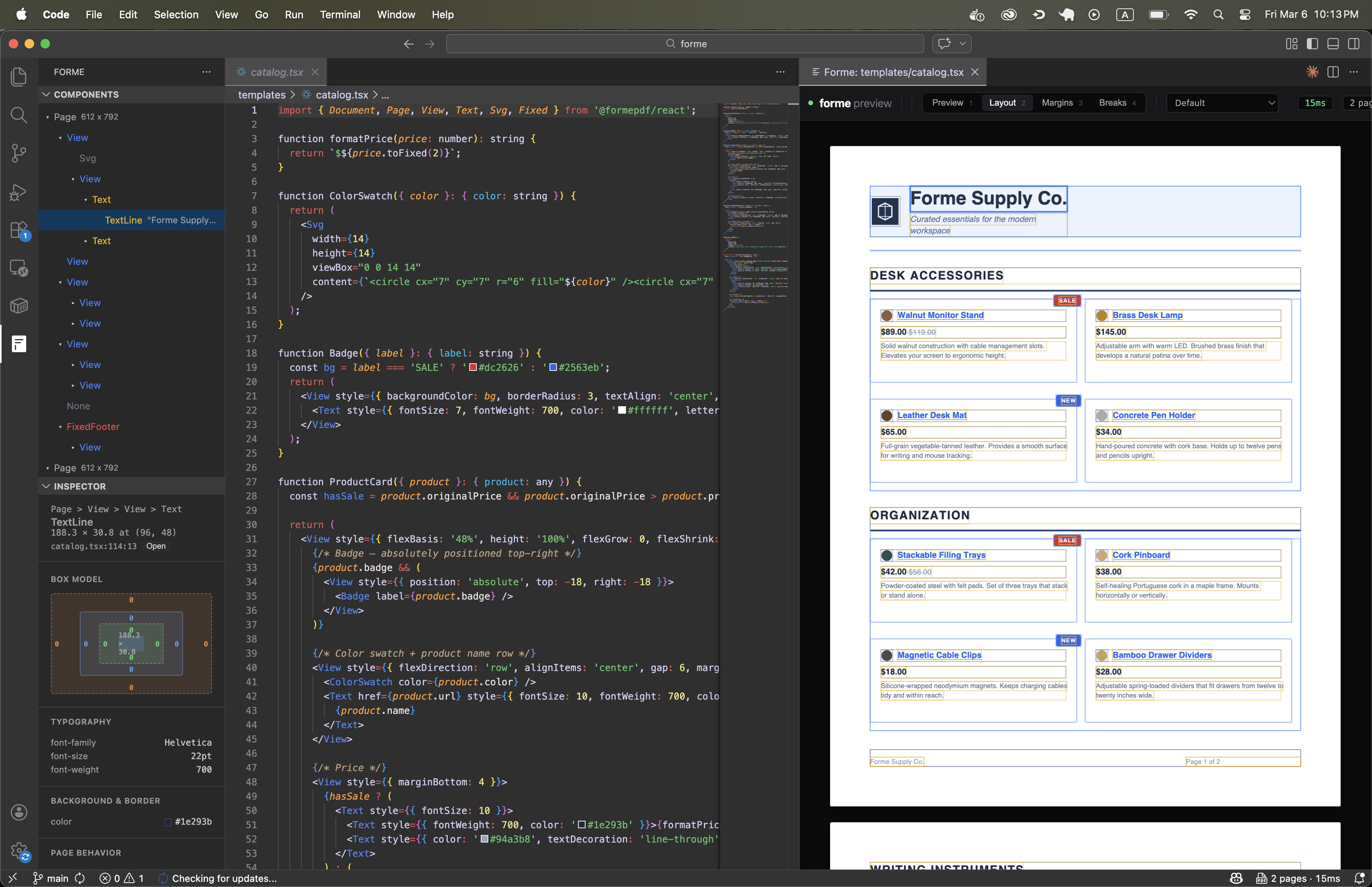 Forme PDF Preview in VS Code